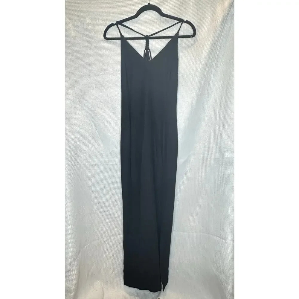 Black Spaghetti Strap Maxi Dress Side‎ Slit Formal Evening Gown